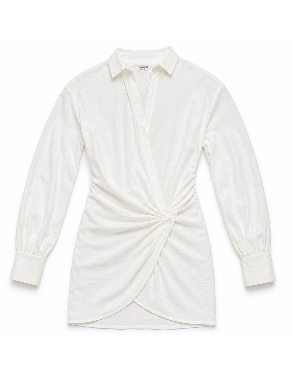 House of CB London Carys White Draped Shirt Dress - Picture 2 of 6